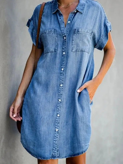 Stijlvolle Zomer Denim Shirt Jurk van Zomerjurkjes