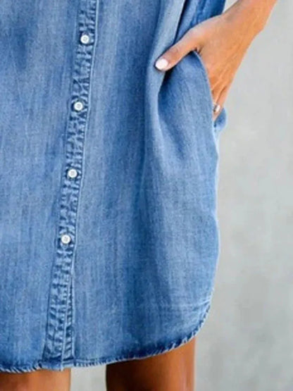 Stijlvolle Zomer Denim Shirt Jurk van Zomerjurkjes