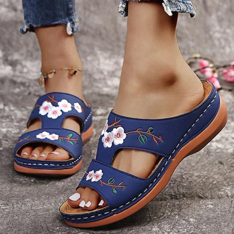 Velanora - Orthopedische Retro Bloem Sandalen