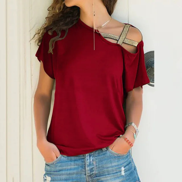 Sunshine Glow Zomer CasualDames T-shirt met korte mouwen