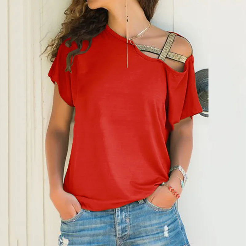 Sunshine Glow Zomer CasualDames T-shirt met korte mouwen
