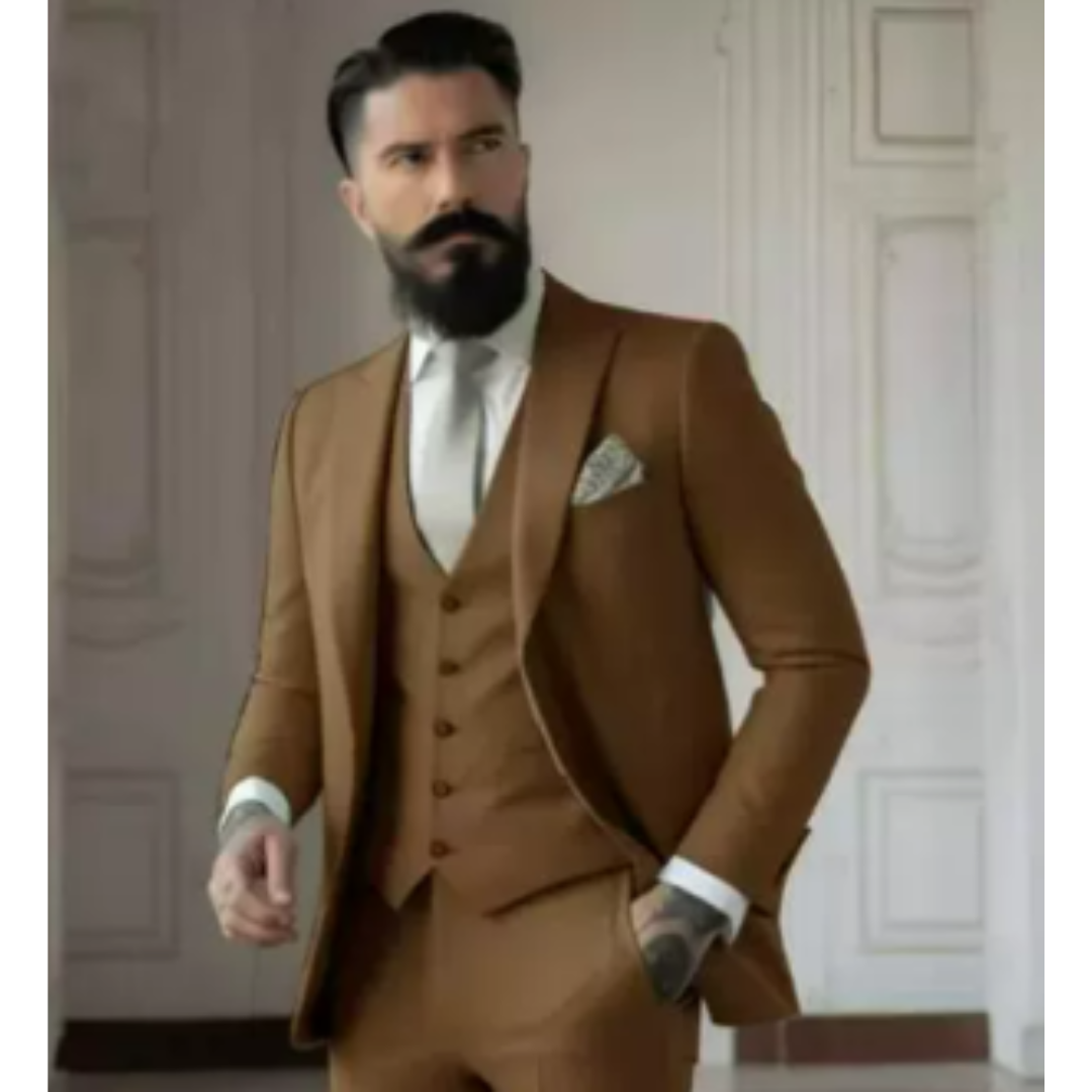 Driedelig Heren Pak Saliegroen Elegant Bruiloft