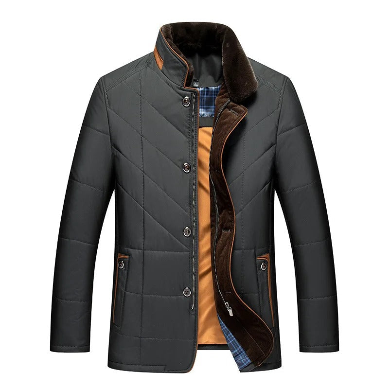 Sven Heren Donsjack | Monochroom met Bontkraag, Cropped Fit 2