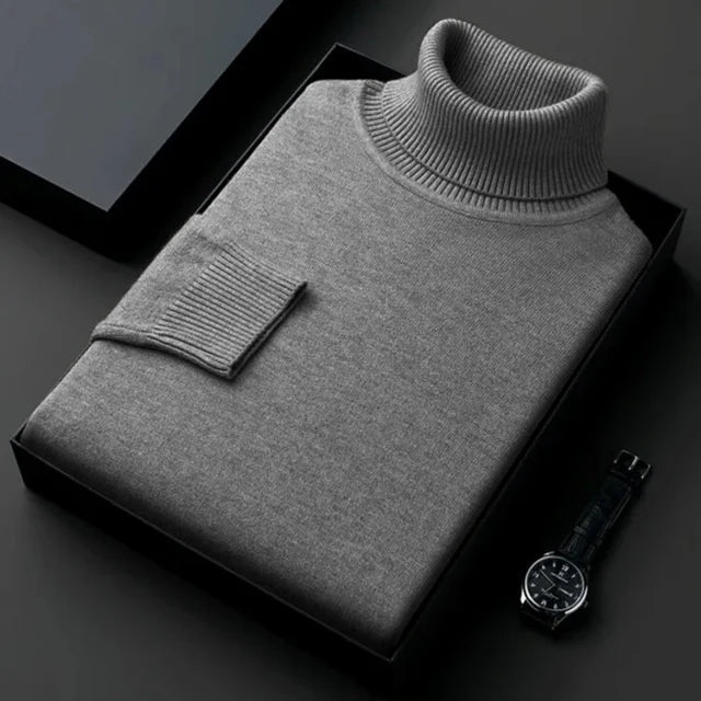 Heren Coltrui – Slim Fit Gebreide Trui met Lange Mouwen
