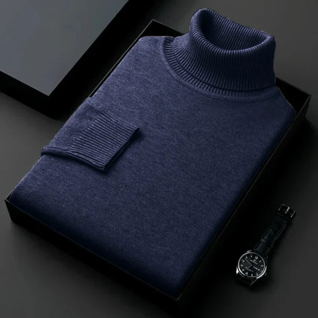 Heren Coltrui – Slim Fit Gebreide Trui met Lange Mouwen