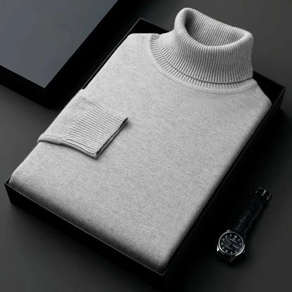 Heren Coltrui – Slim Fit Gebreide Trui met Lange Mouwen