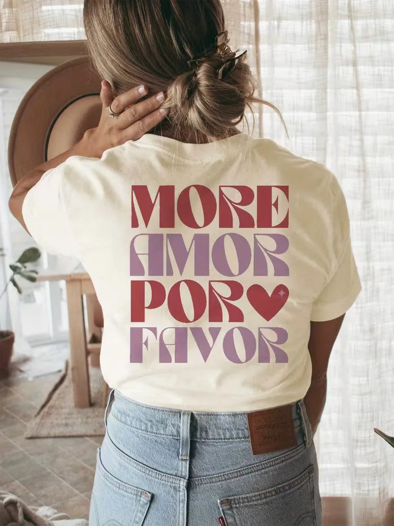 Korte Mouw T-shirt met Leuke Print voor Dames en Heren - Mode Vibes