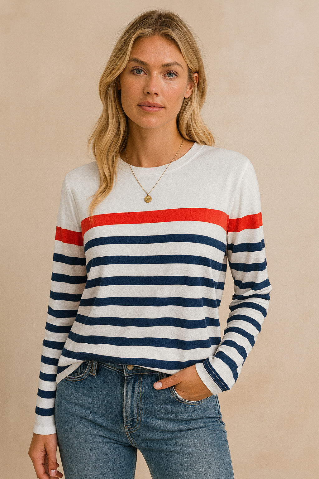 Dames Gestreepte Lange Mouw Blouse - Mode Vibes