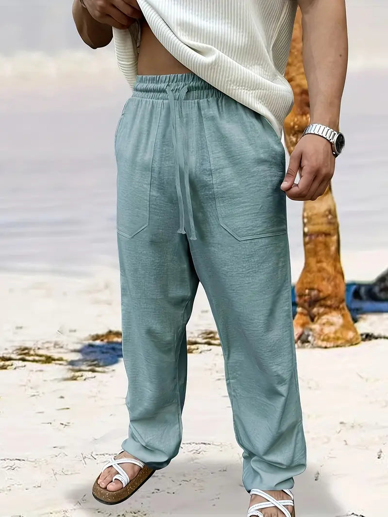 Linnen Herenbroek Casual Maes Zomerbroek Lichtgewicht - Mode Vibes