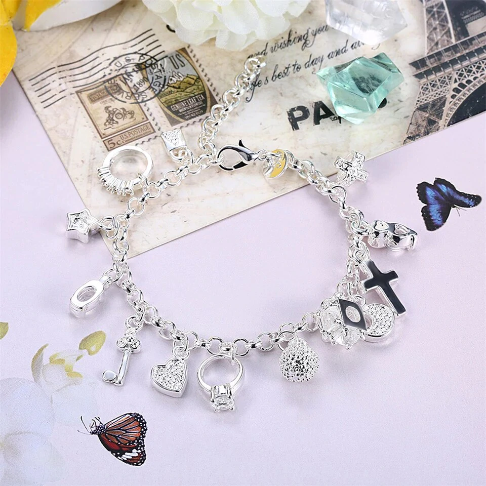 Zilveren Bedelarmband Trendy Modisch Design