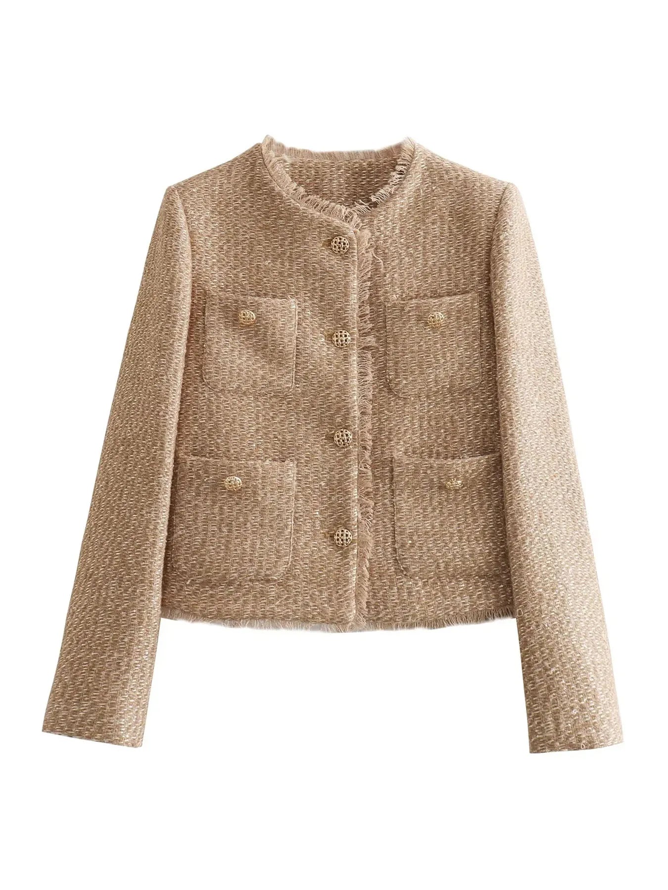 VELANORA- Elegante Cropped Jas met Zakken