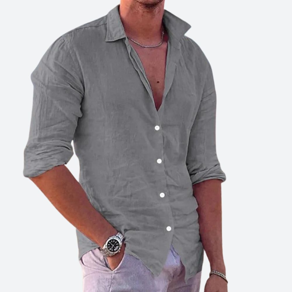 Linnen Overhemd Heren Casual Losse Fit