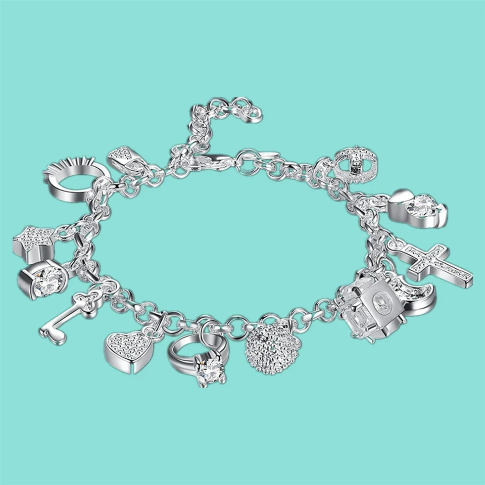 Zilveren Bedelarmband Trendy Modisch Design