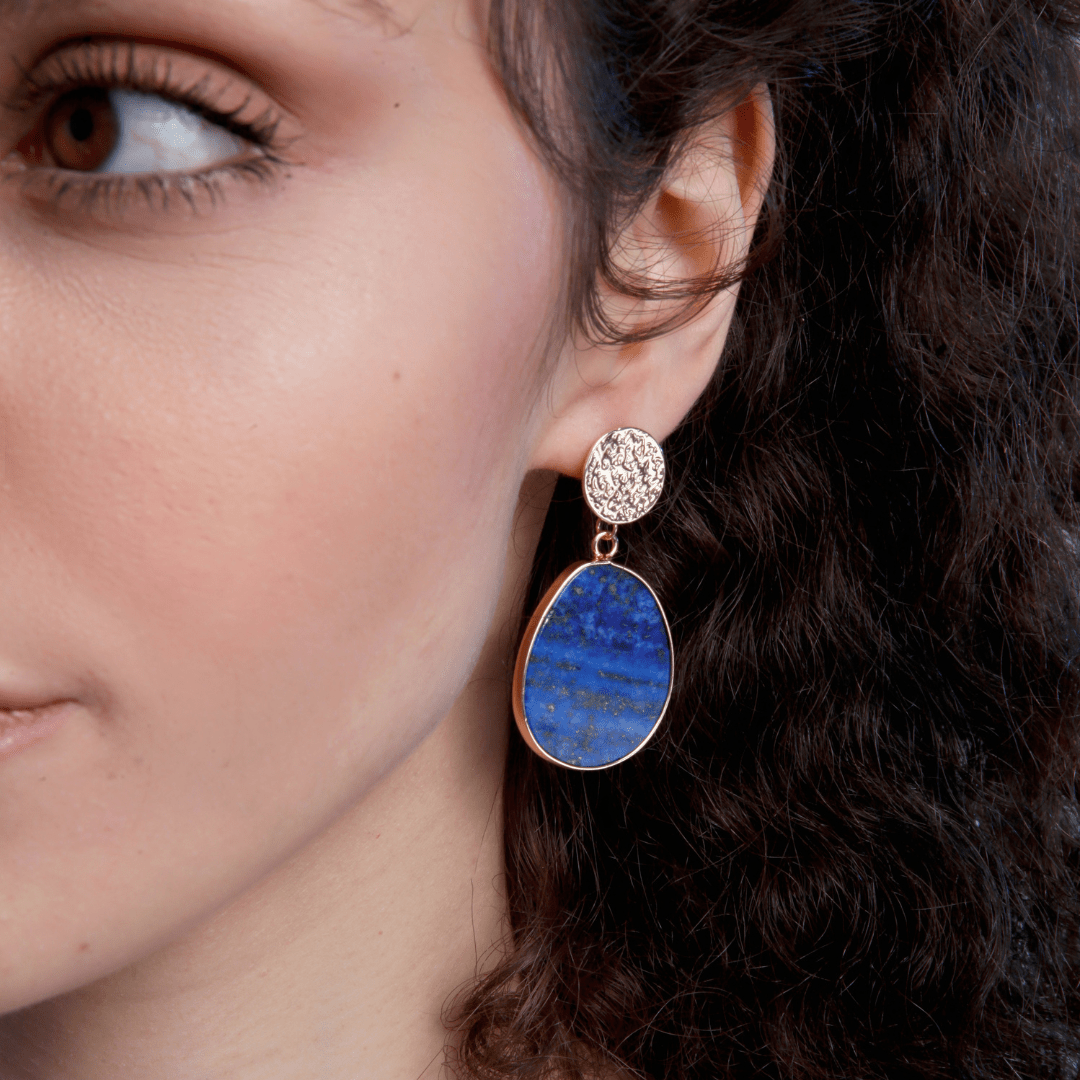 Blauwe Oorbellen Lapis Lazuli Beschermend Edelsteen