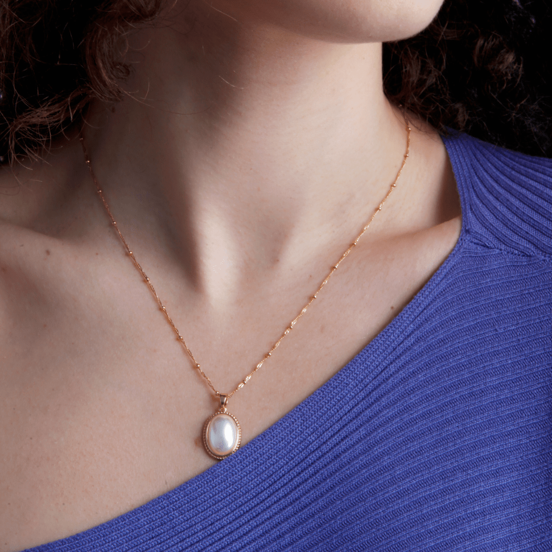 Gouden Ketting met Parel Simpele Vintage Stijl
