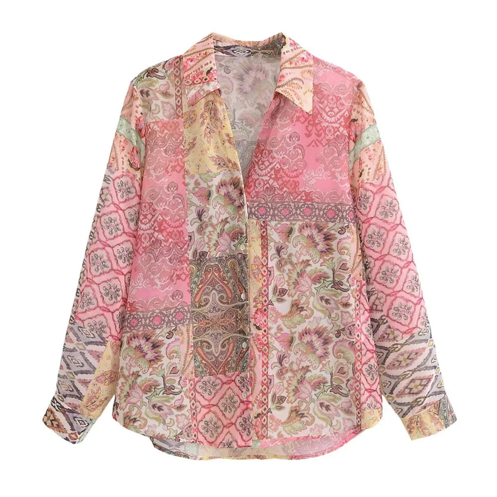 Frisse Mode Patchwork Polo Kraag Shirt