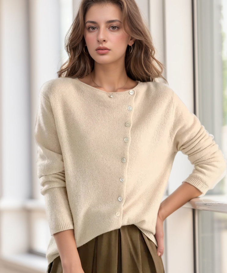 Dames Gebreid Vest met Knopen – Stijlvol & Comfortabel