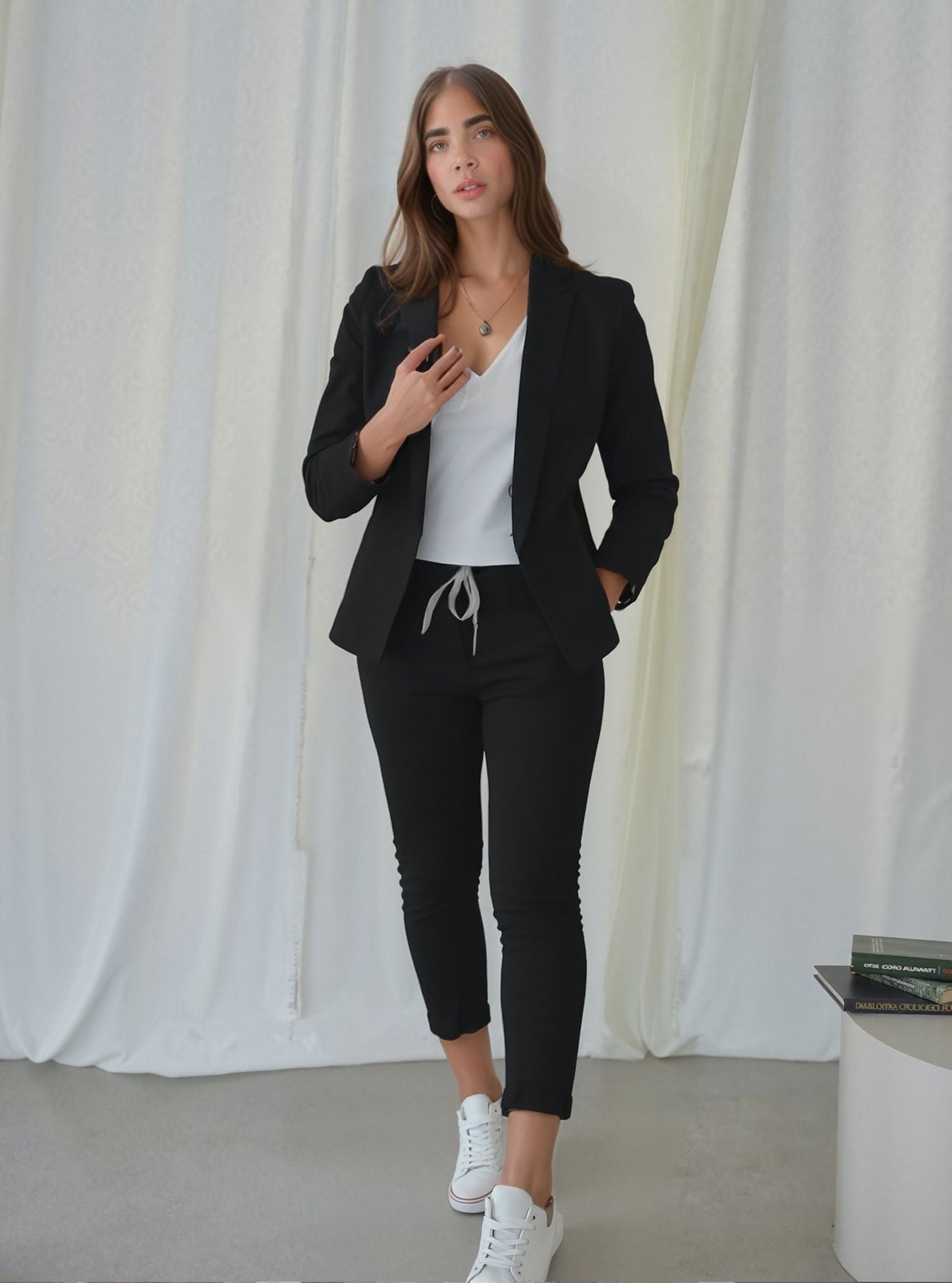 Dames Blazer Set Stretch Elegante Zwart Collectie