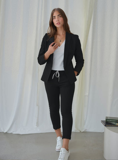 Dames Blazer Set Stretch Elegante Zwart Collectie