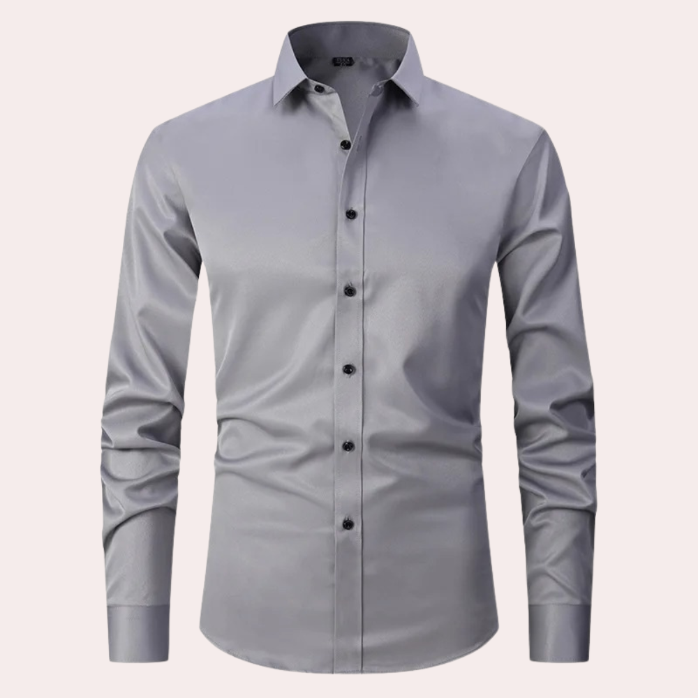 Wit klassiek stretch heren overhemd 