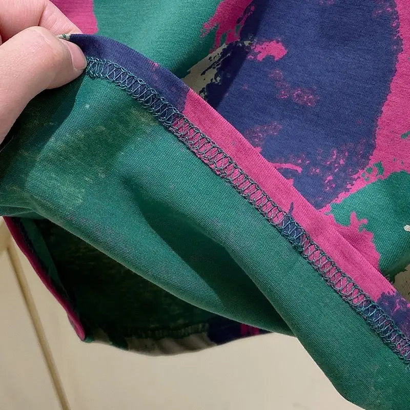 Tie Dye Print Vintage T-Shirt voor Vrouwen