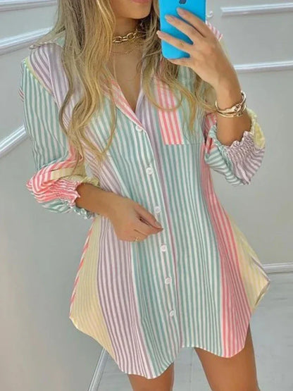 Fleurora Tie-Dye Lange Mouwen Blouse