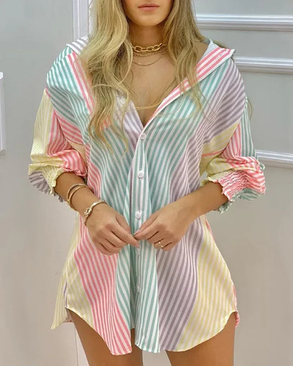 Fleurora Tie-Dye Lange Mouwen Blouse