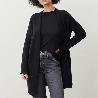 Dames Gebreide Vest met Zakken Comfortabel Lang Model