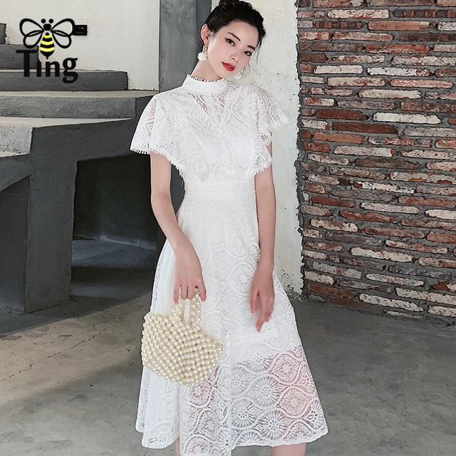 Vintage elegante feestjurk met ruches van Tingfly