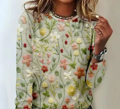 Dames Herfsttrui Lichte Kleur Losse Fit