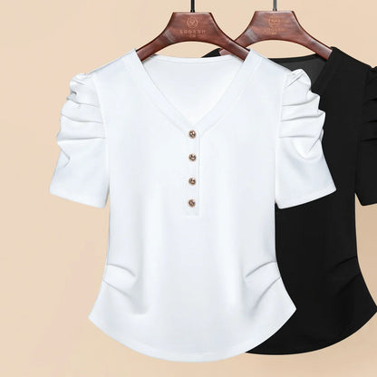 SoleilChic Zwarte Zomer T-Shirts