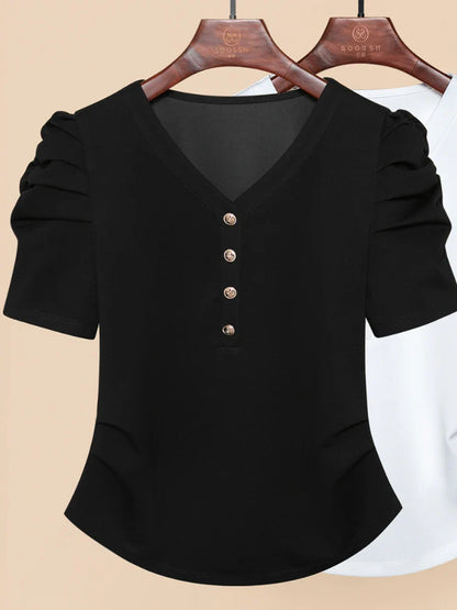 SoleilChic Zwarte Zomer T-Shirts