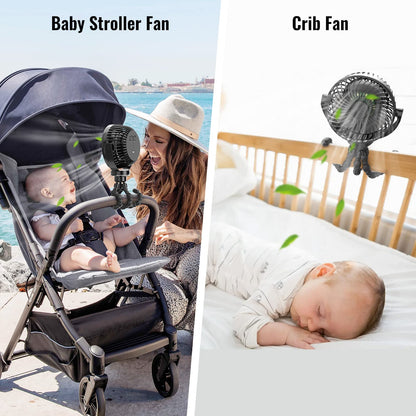 Kinderwagenventilator Draagbaar met Lange Accu Levensduur