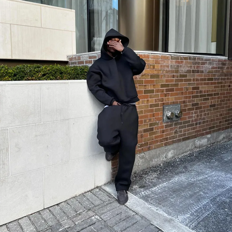 Comfortabele Tracksuit met Hoodie en Joggingbroek Losse Fit - Mode Vibes