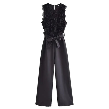Aurora Dames Ruche Jumpsuit voor Zomerse Elegantie