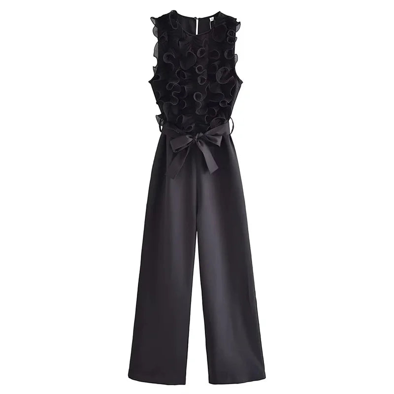 Aurora Dames Ruche Jumpsuit voor Zomerse Elegantie