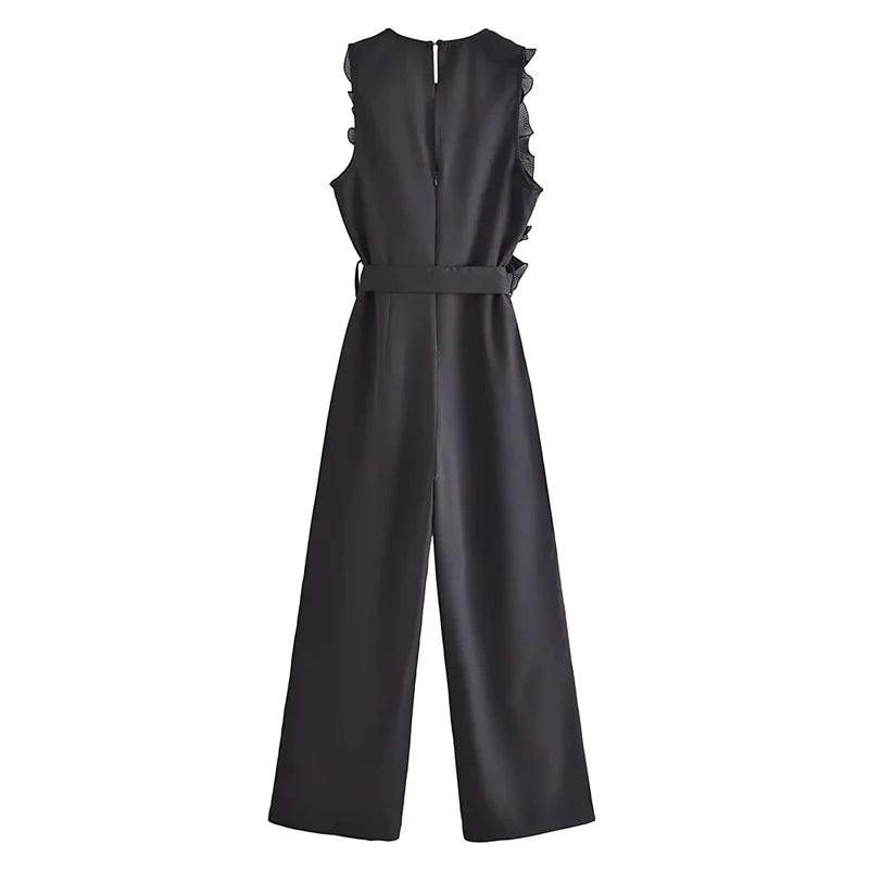 Aurora Dames Ruche Jumpsuit voor Zomerse Elegantie