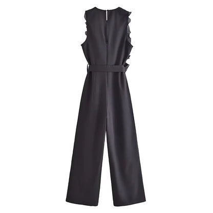 Aurora Dames Ruche Jumpsuit voor Zomerse Elegantie