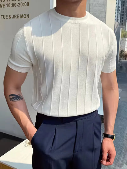 Korte Mouwen Trui Ribstructuur Zomertrui - Mode Vibes