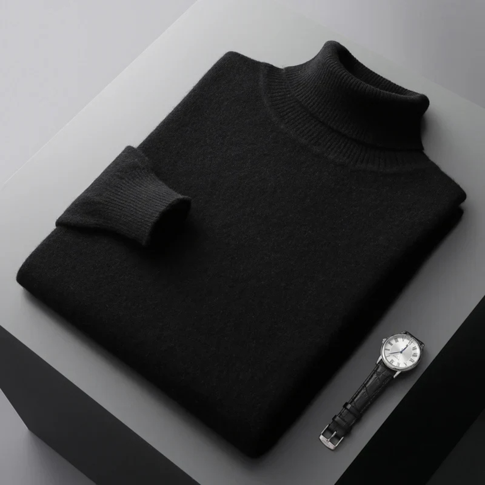 Trui met hoge turtleneck kraag en lange mouwen