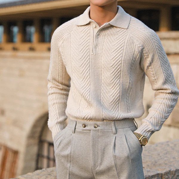 Herentrui Button-Down Kraag Modern Design - Mode Vibes