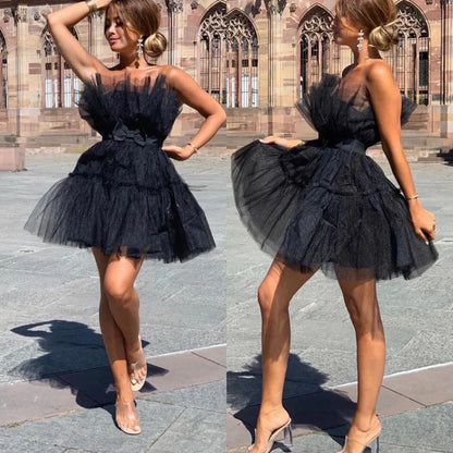 Feestelijke Jurk Tulle Uniek Design Voor Vrouw