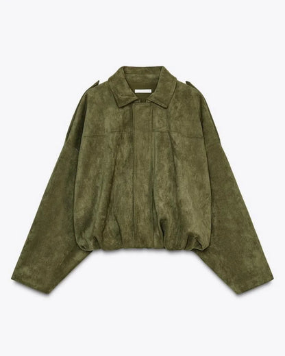 Tussenjas Dames | Oversized suede leren jas | Comfort & Bewegingsvrijheid