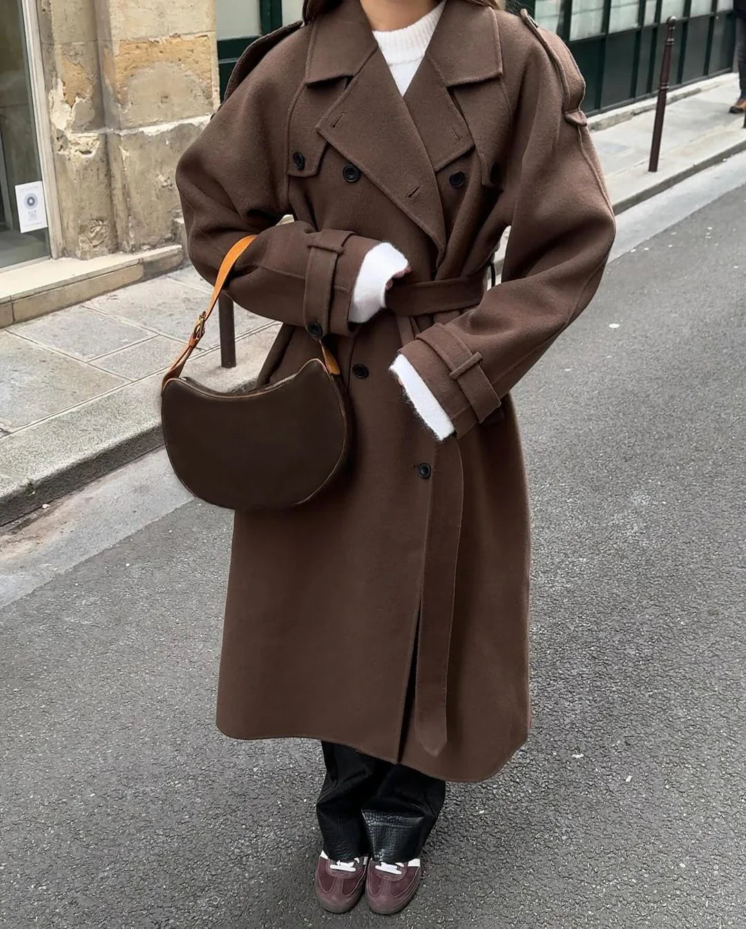 Dames Trenchcoat - Lange Winterjas met Ceintuur - Mode Vibes