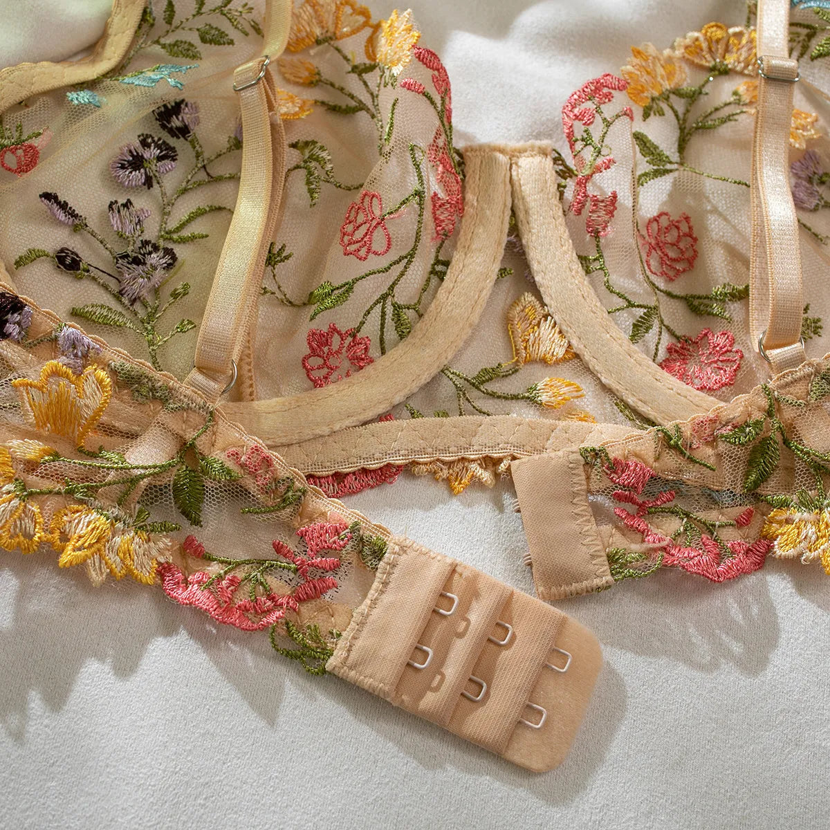 Kantige Lingerie Set Tweedelig met Borduurwerk