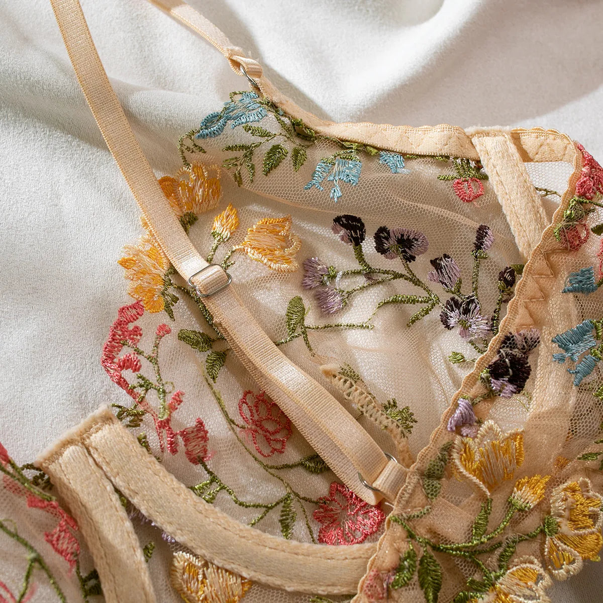 Kantige Lingerie Set Tweedelig met Borduurwerk
