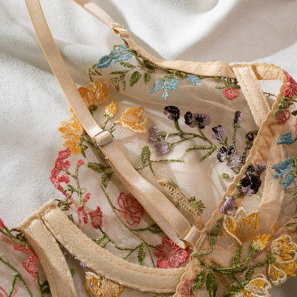Kantige Lingerie Set Tweedelig met Borduurwerk
