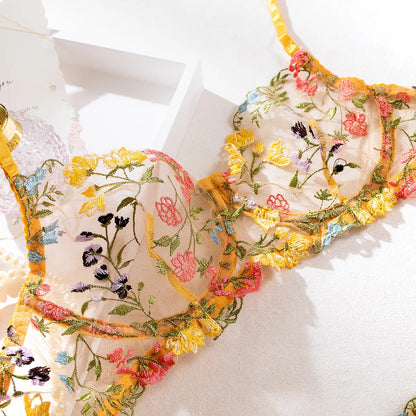 Kantige Lingerie Set Tweedelig met Borduurwerk