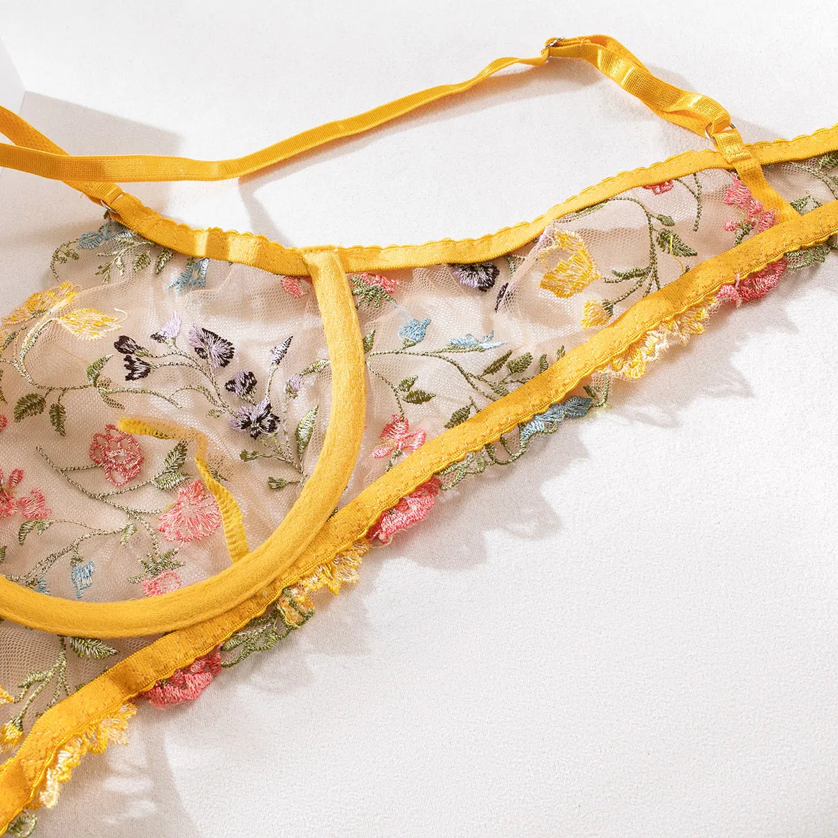 Kantige Lingerie Set Tweedelig met Borduurwerk