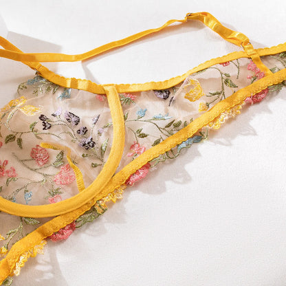 Kantige Lingerie Set Tweedelig met Borduurwerk